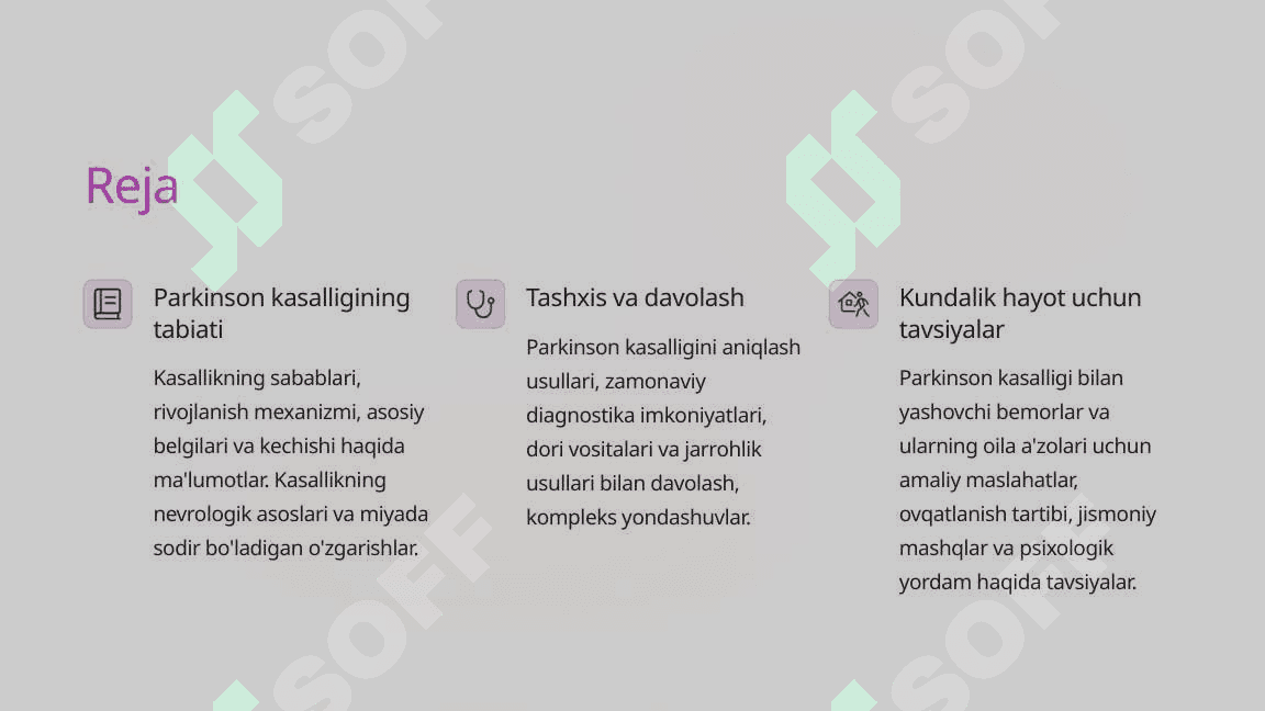 Parkinson Kasalligi Alomatlar, Tashxis va Davolash Usullari 2