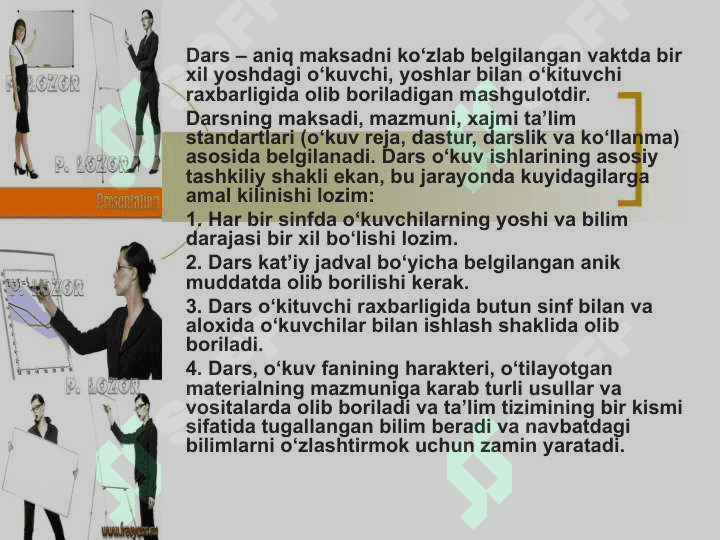 ZAMONAVIY DARS TURLARI 2