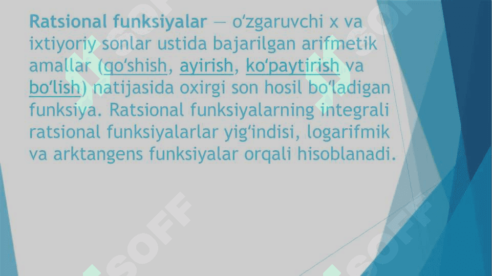 RATSIONAL KOEFFITSENTLI KO’PHADLAR 2