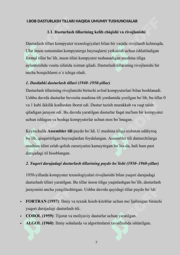 Dasturlash tillari. Delphi tilida dasturlash asoslari 7