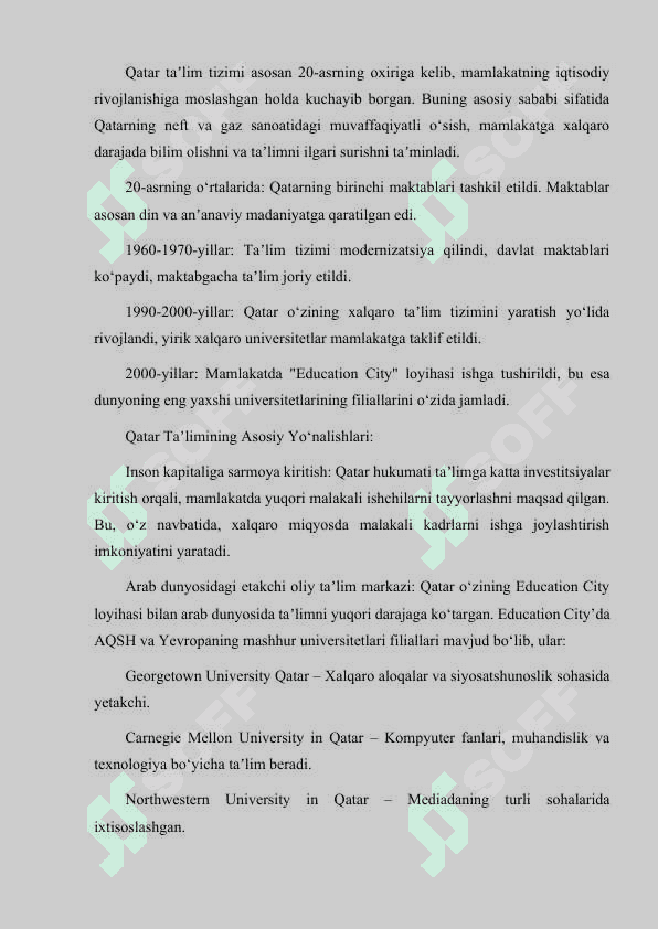 QATAR DAVLATI TA’LIMI HAQIDA 2