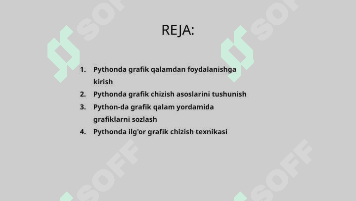 Python dasturlash tilida "Grafik qalamni ishlatish va grafik chizish 2
