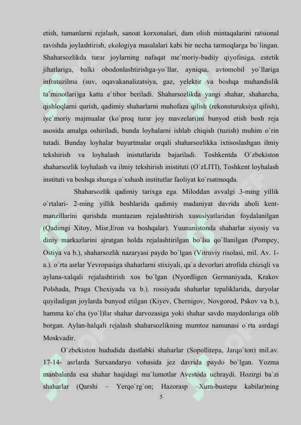 JARQO'TON ILK SHAHARSOZLIK MADANIYATI 5
