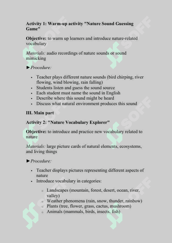 nature (lesson plan) 4