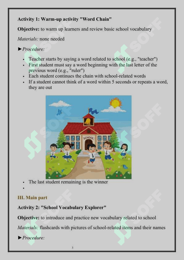 school (lesson plan) 3