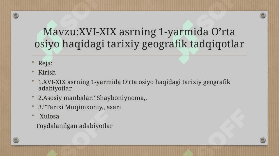 Manbashunoslik va tarixshunoslik 2