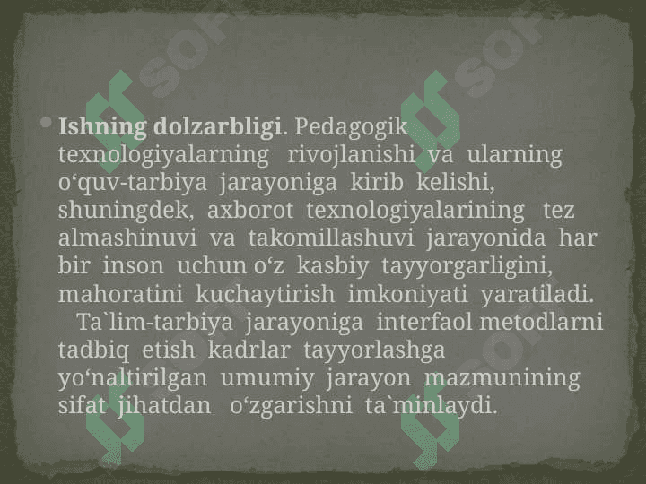Informatikani  o‘qitishning didaktik  asoslari 2