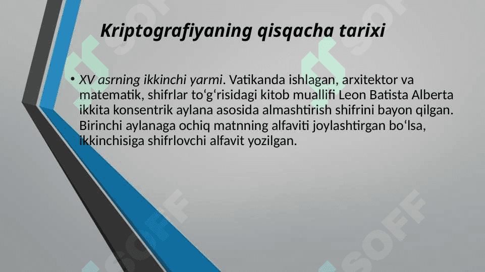 Kriptografya tarixi,shifrlash algoritmlari 7