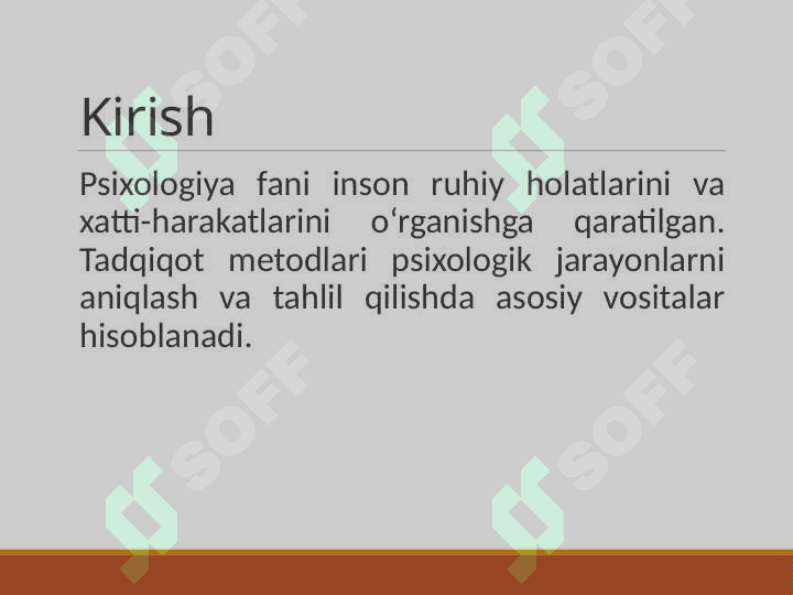 Psixologiya fanining tadqiqot metodlari 2