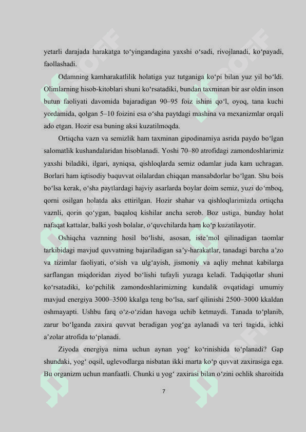 Jismoniy mashqlar texnikasining tasnifi va uning turlari 7