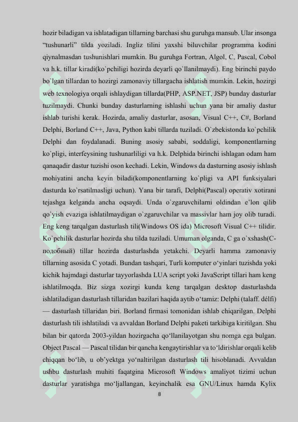 Backend kursi darslarini o`zida mujassamlashtirgan web sayt ishlab chiqish 8