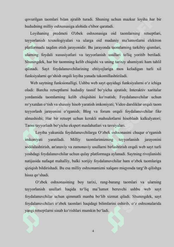 Oʻzbekiston milliy taomlari web saytini yaratish 4