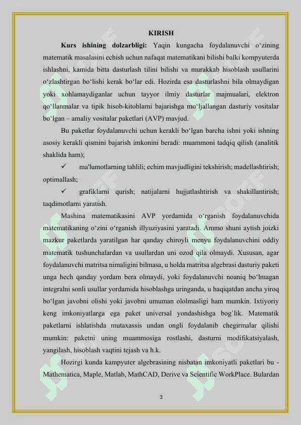 MATHCADDA IKKI VA UCH O'LCHOVLI GRAFIKLAR 3