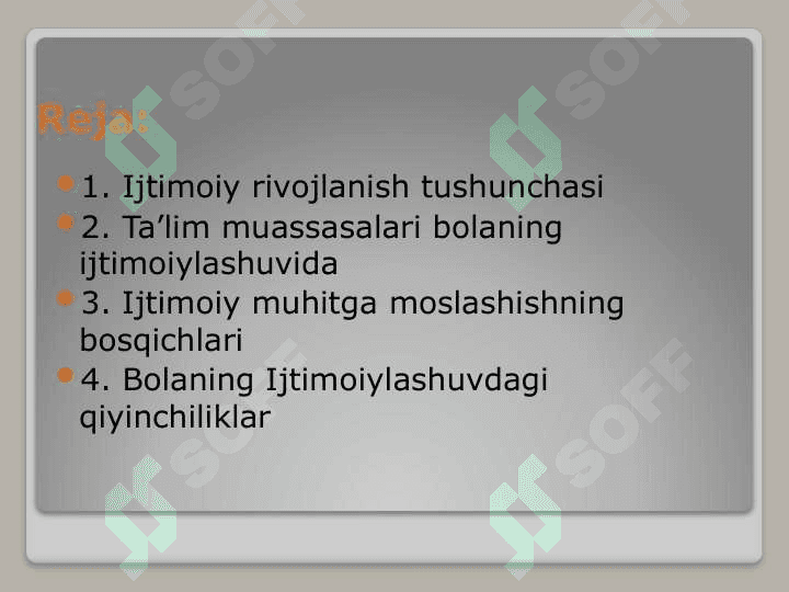 Bolaning sotsiumda rivojlanishi 2