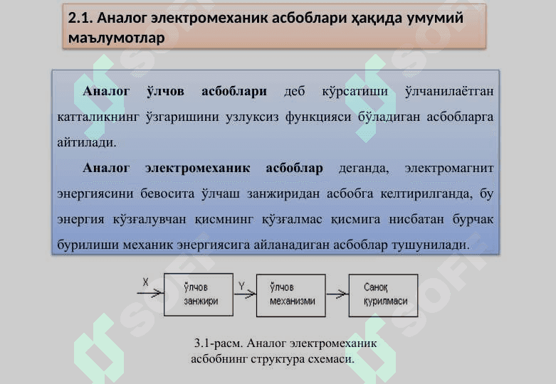 АНАЛОГ ЭЛЕКТРОМЕХАНИК (ЭМ) АСБОБЛАР.ЭЛЕКТРОМЕХАНИК 2