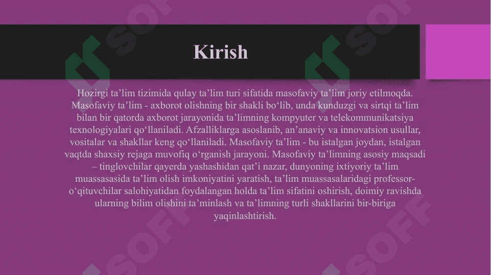 Masofaviy ta’lim 2