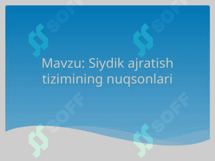 Siydik ajratish tizimining nuqsonlari 2