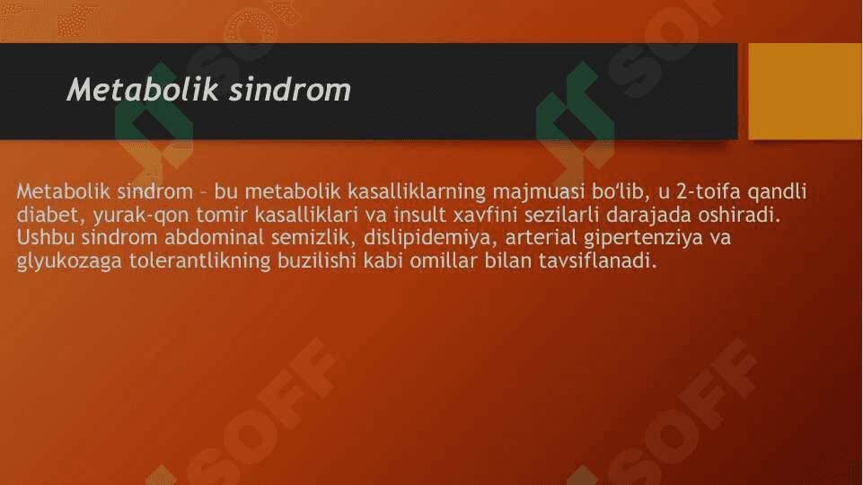 Metabolik sindrom 2