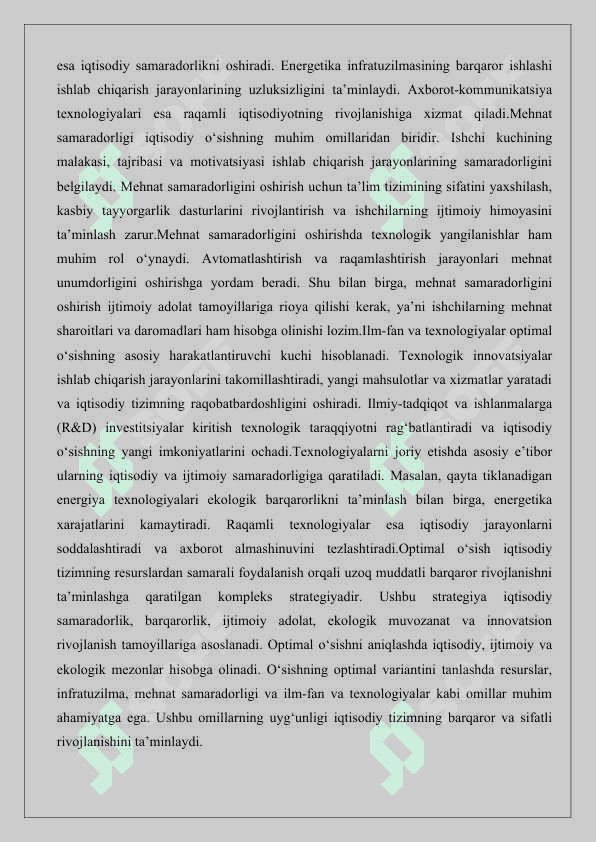 O’sishning optimal variantini tanlash 25 8