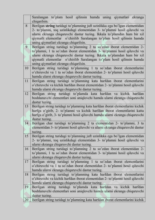 Dasturlash-2 Fanidan Amaliy ish №5 2
