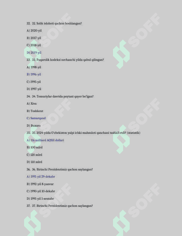 Argos test savollari 2025 7