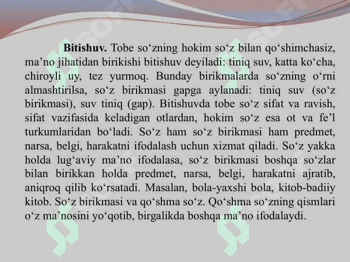 SO‘Z BIRIKMASI SINTAKSISI 8