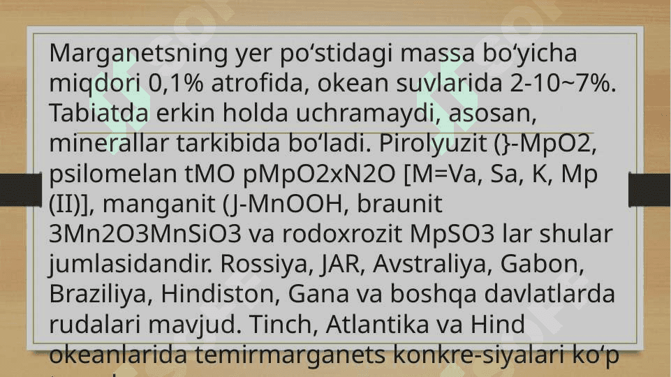 Mn va uning birikmalari va xossalari 3
