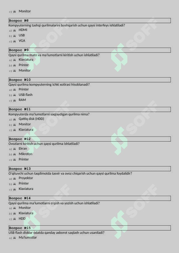informatikadan test 8