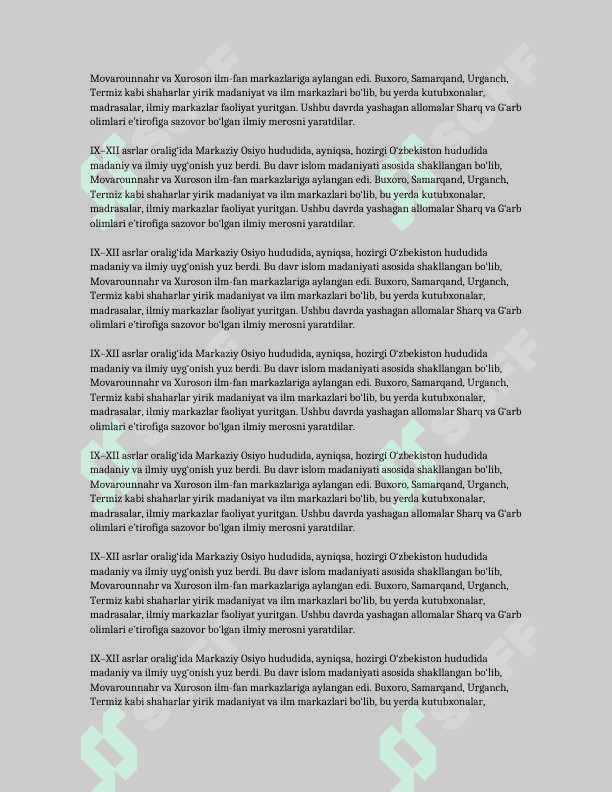 IX-XII Asrlarda Mamlakatimiz Hududida Ro‘y Bergan Madaniy Uyg‘onish, Buyuk Allomalarning Jahon Sivilizatsiyasiga Qo‘shgan Hissasi 2