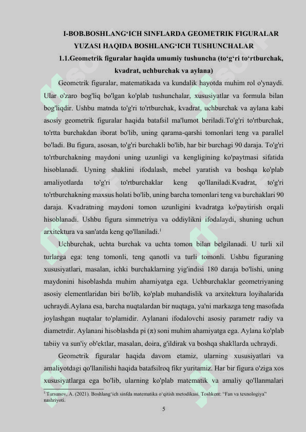 BOSHLAN‘ICH SINFLARDA GEOMETRIK FIGURA YUZASINI TOPISHNI O'RGANISH 4