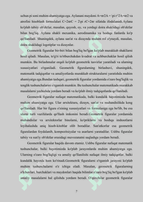 BOSHLAN‘ICH SINFLARDA GEOMETRIK FIGURA YUZASINI TOPISHNI O'RGANISH 6