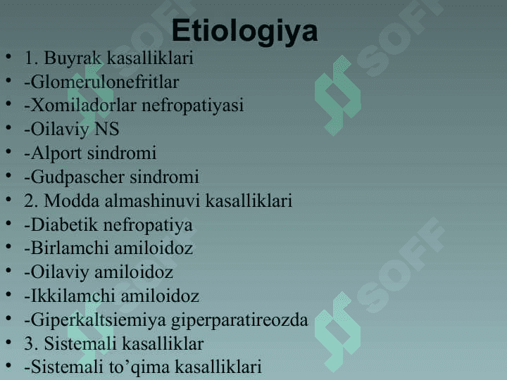 Nefrotik sindrom Buyrak amiloidozi 3