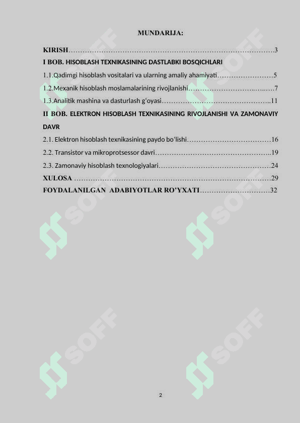 HISOBLASH TEXNIKASI VA RIVOJLANISH TARIXI 2