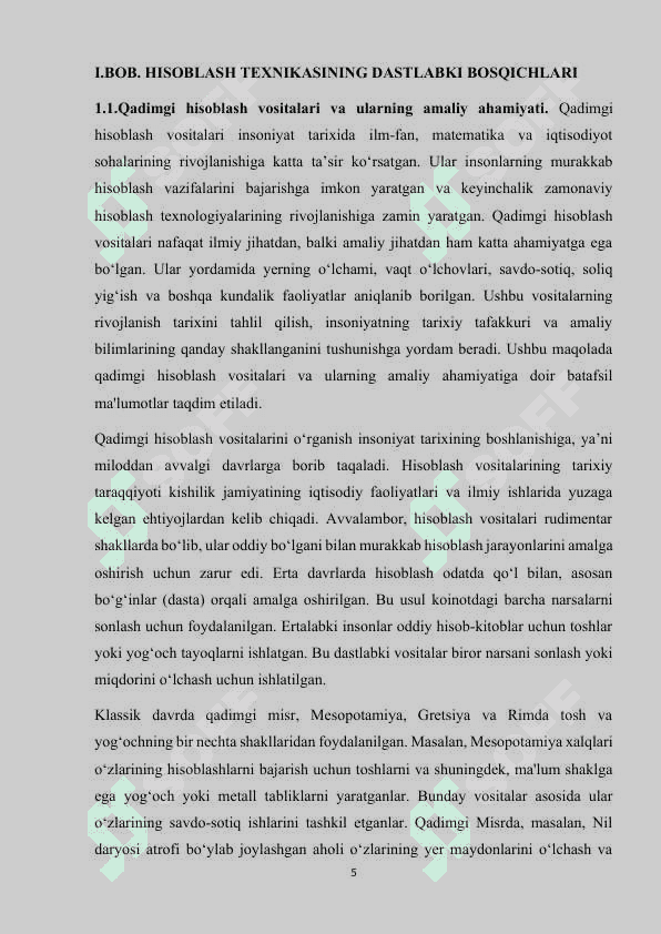 HISOBLASH TEXNIKASI VA RIVOJLANISH TARIXI 5