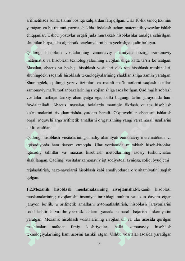 HISOBLASH TEXNIKASI VA RIVOJLANISH TARIXI 7