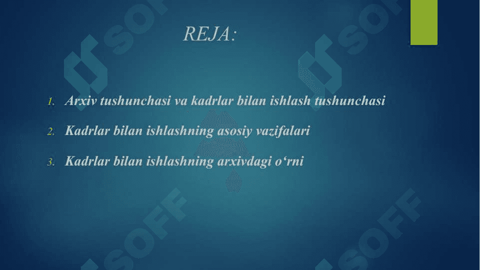 ARXIVDA KADRLAR BILAN ISHLASH 2