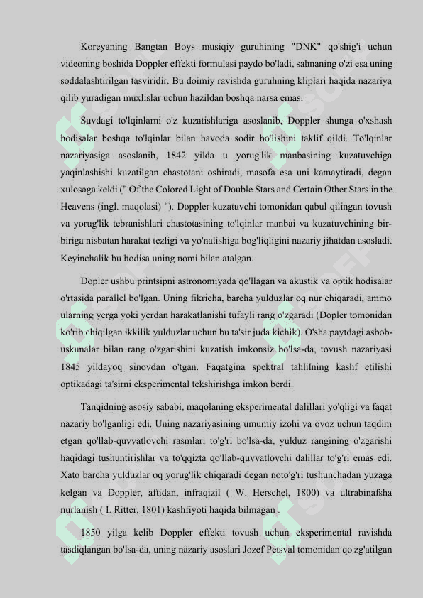 DOPLER EFFEKTI VA UNING QO’LLANILISHI 8