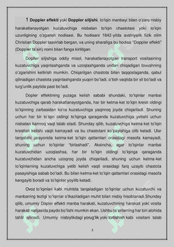 Dopler efekti va uning qoʻllanilishi 5