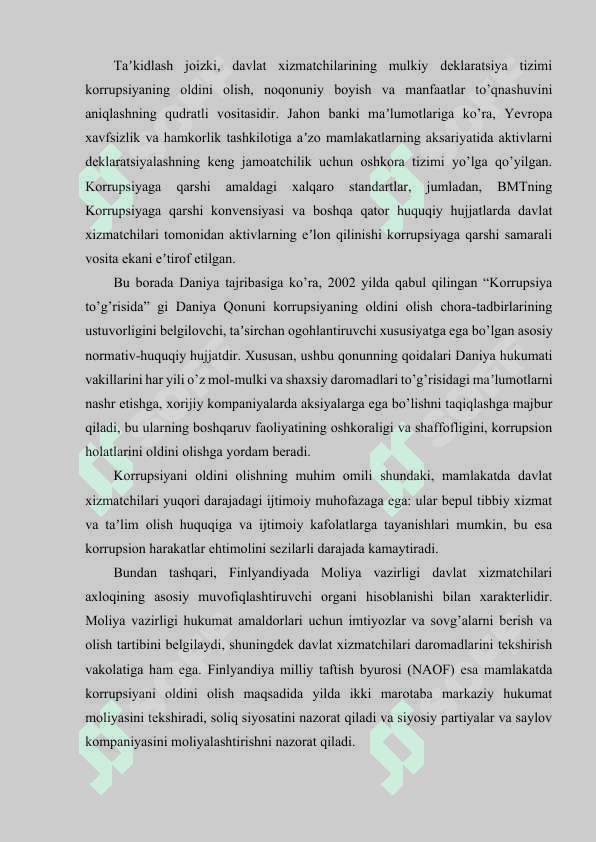 KORRUPSIYAGA QARSHI KURASH BO'YICHA XALQARO QONUNLAR VA QARORLARNING O'ZBEKISTONDA RATIFIKATSIYA QILISHNING AHAMIYATI, IQTISODIY-SIYOSIY VA IJTIMOIY-HUQUQIY MEXANIZMLARI 7