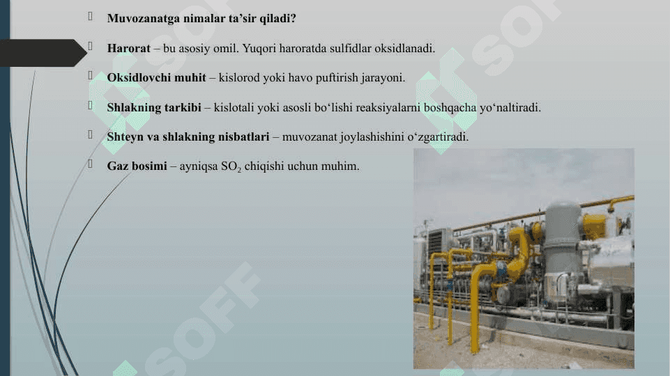 SHLAK SHTEYN GAZ FAZASINING MUVOZANATI 4