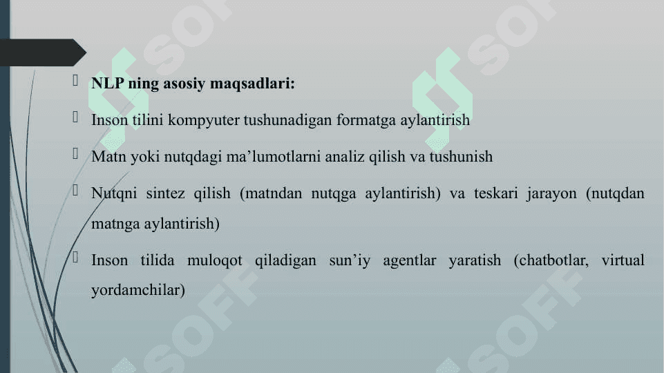 SUN'IY INTELLEKTDA TABIIY TILNI QAYTA ISHLASH (NLP) 4