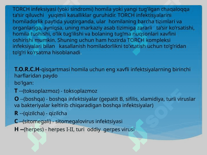 TORCH Infeksiyada Xomiladorlik 3