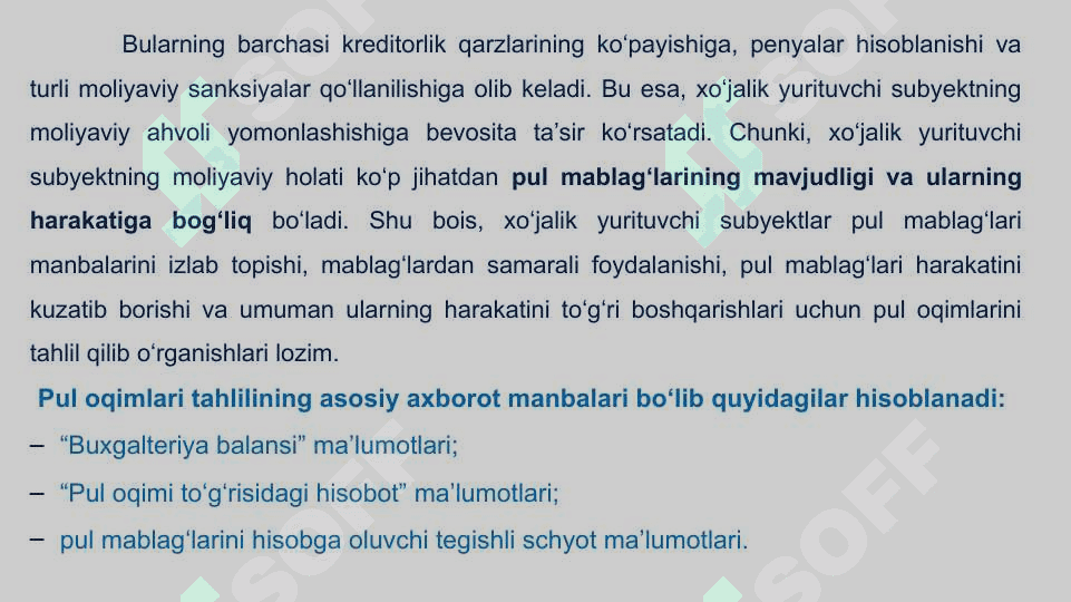 PUL OQIMLARI TAHLILI 4