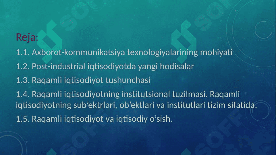 RAQAMLI IQTISODIYOT ASOSLARI 2