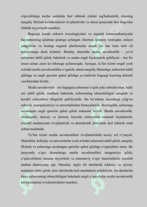 Media savodxonlikni qanday oshirish mumkin 4