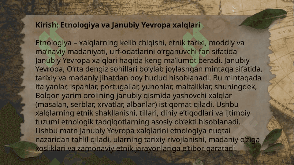Janubiy Yevropa xalqlari 2