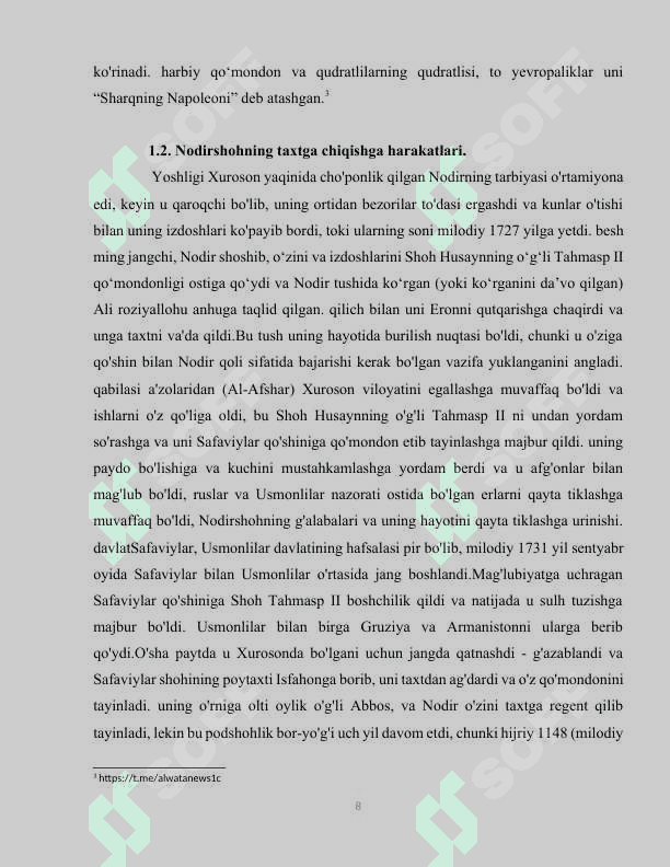 Eron Nodir shoh hukmronligi davrida 8
