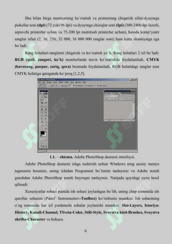 Adobe Photoshop dasturi 6