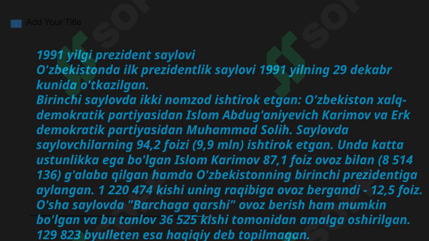 O’zbekiston Respublikasida ilk bor o’tkazikgan umumxalq saylovlari. 3