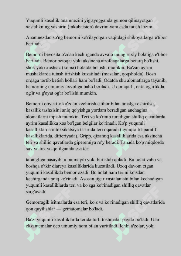 INFEKSION   KASALLIKLARNI  DIAGNOSTIKA 6
